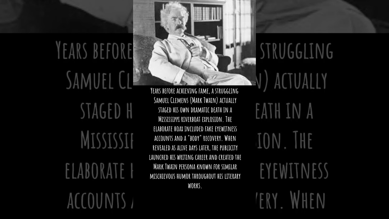 The Writer Who Faked His Death to Become Famous #MarkTwain #FakeDeath #Humor #Literature