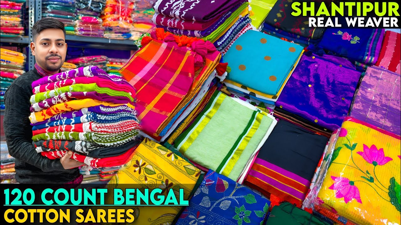Authentic Pure Bengal Cotton, Khadi Cotton,Mal Cotton,Kantha Stitch,Tissue Linen Saree Manufacturer