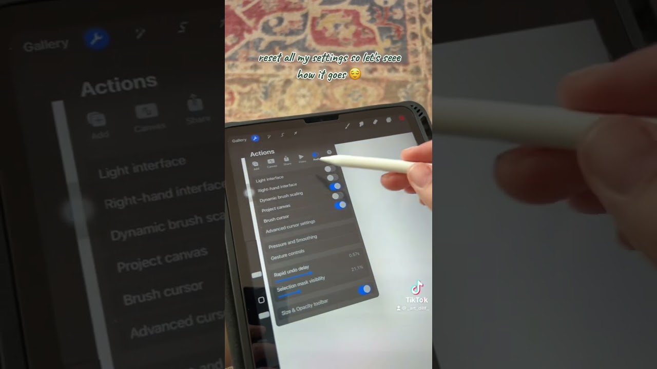 reset all my procreate pen settings!