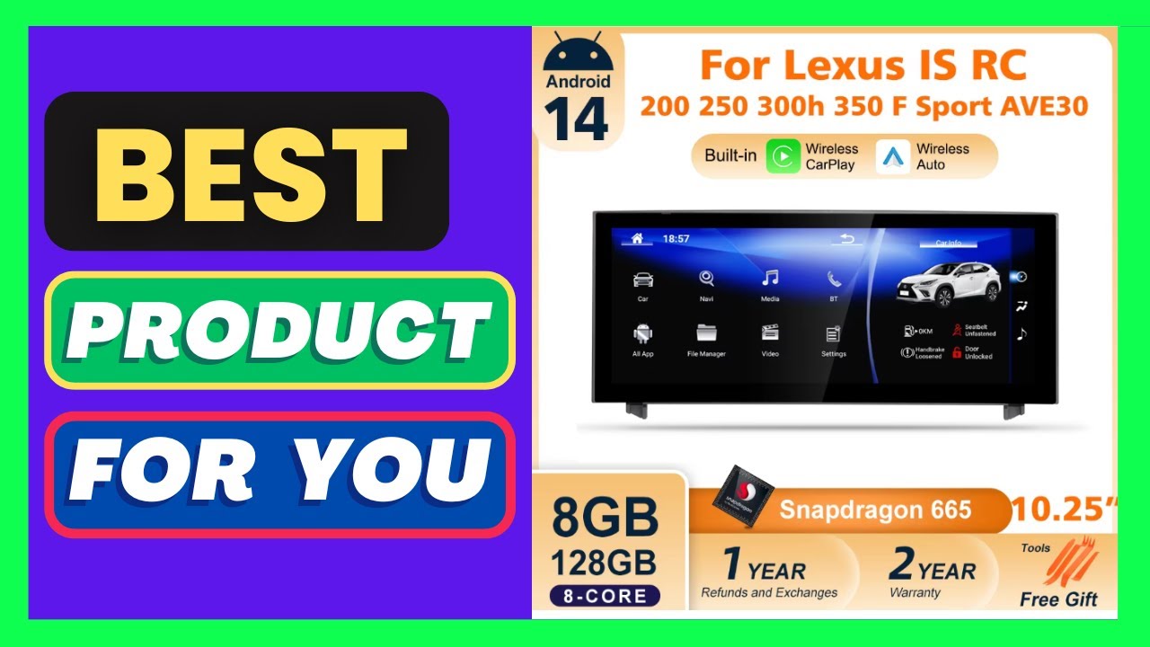 Nunoo Android 14 Wireless Carplay Auto Radio For Lexus IS RC
