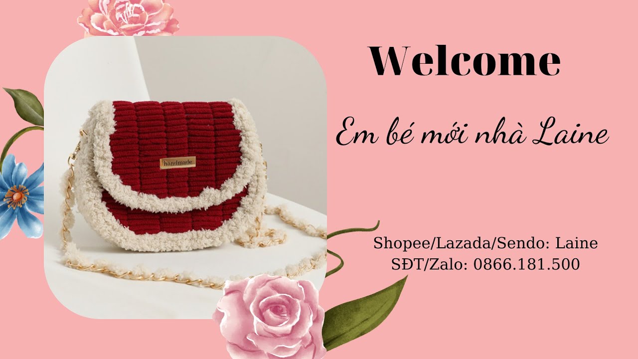 #11 Túi tự đan trăng khuyết DIY đầy đủ phụ kiện | HANDMADEWITHLAINE