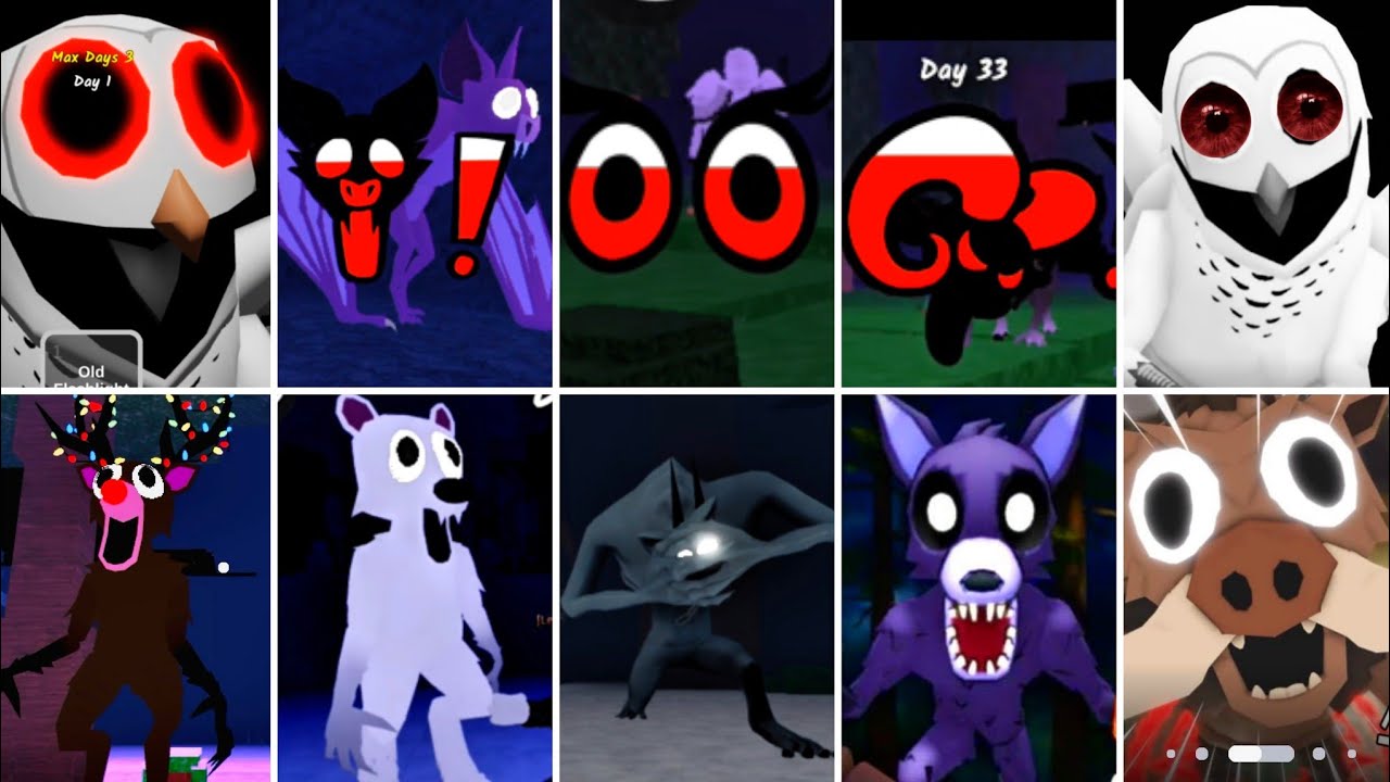 99 Night In The Forest Bat vs Owl vs Deer vs Ram & Arctic & Wild West  All Monster Jumpscares Games 