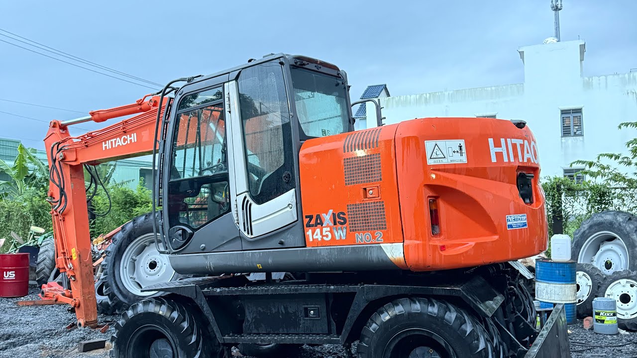 Đại Thành| Xe cuốc bánh lốp HiTachi Zaxis 145-3 bãi nhật| MF 4255 mới về báo gia trong video