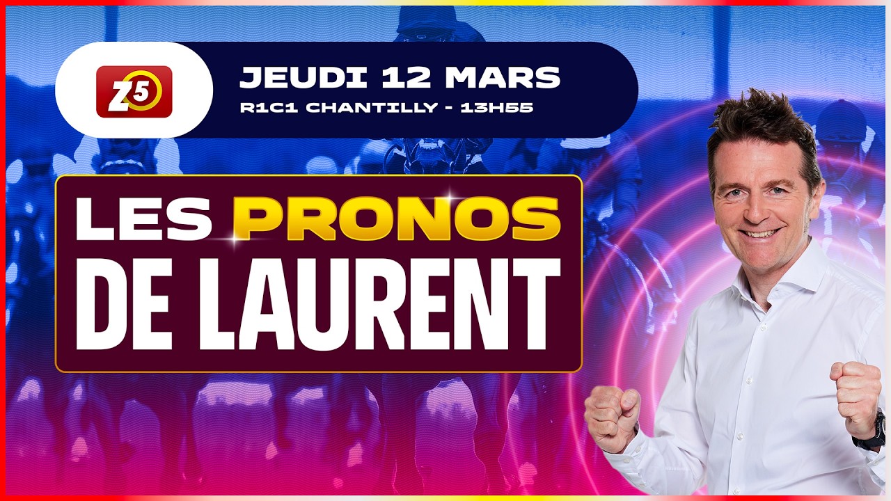 Le Prono quinté pour le ZE5 Ordre du 12 mars 2026 à Chantilly.
