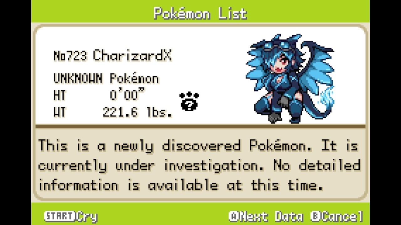 Mega Moemon Fire Red Complete Pokedex + Unown Forms