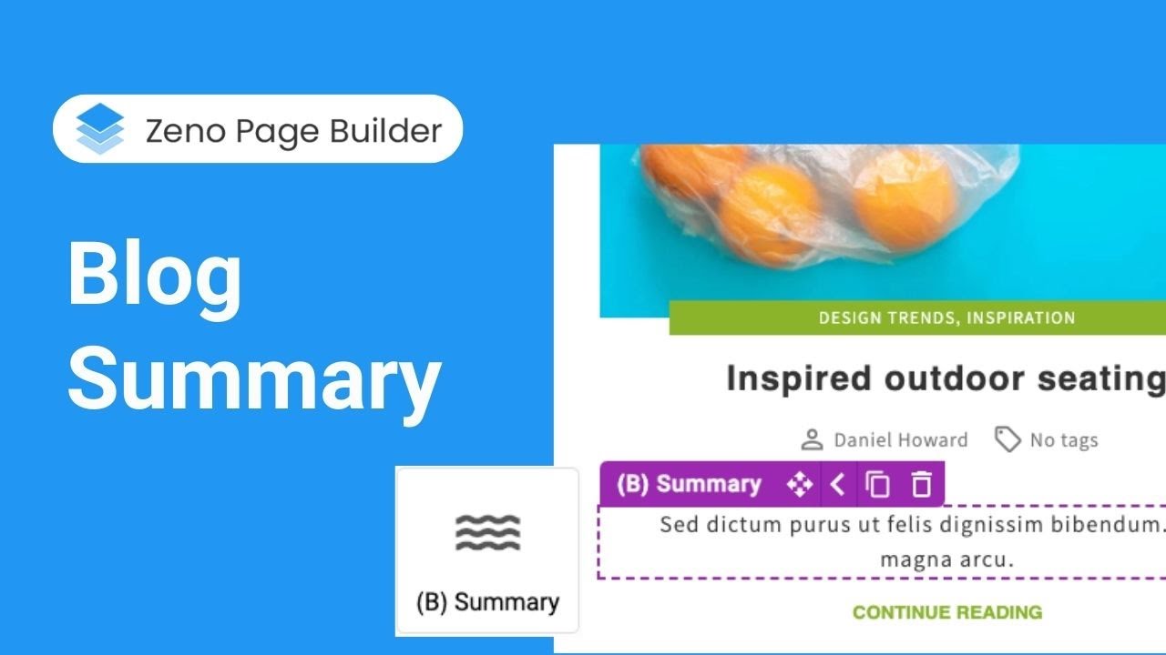 How to Use Blog Summary Element | Zeno Page Builder Tutorial