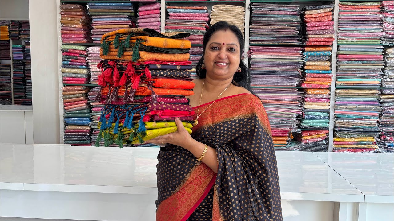 Soft Banarasi Sarees Restocked 10 Beautiful Colour Contrastകളിൽ 