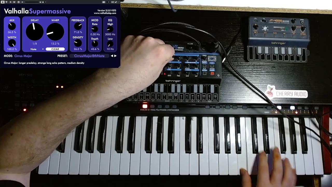 Behringer Pro Vs Mini Synthesizer fun + Valhalla Supermassive FX