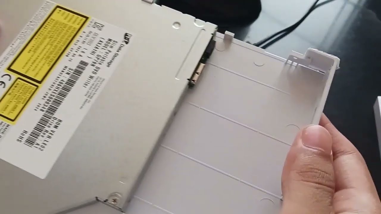 Inside slim tray DVD drive #1 Open Logitec's enclosure