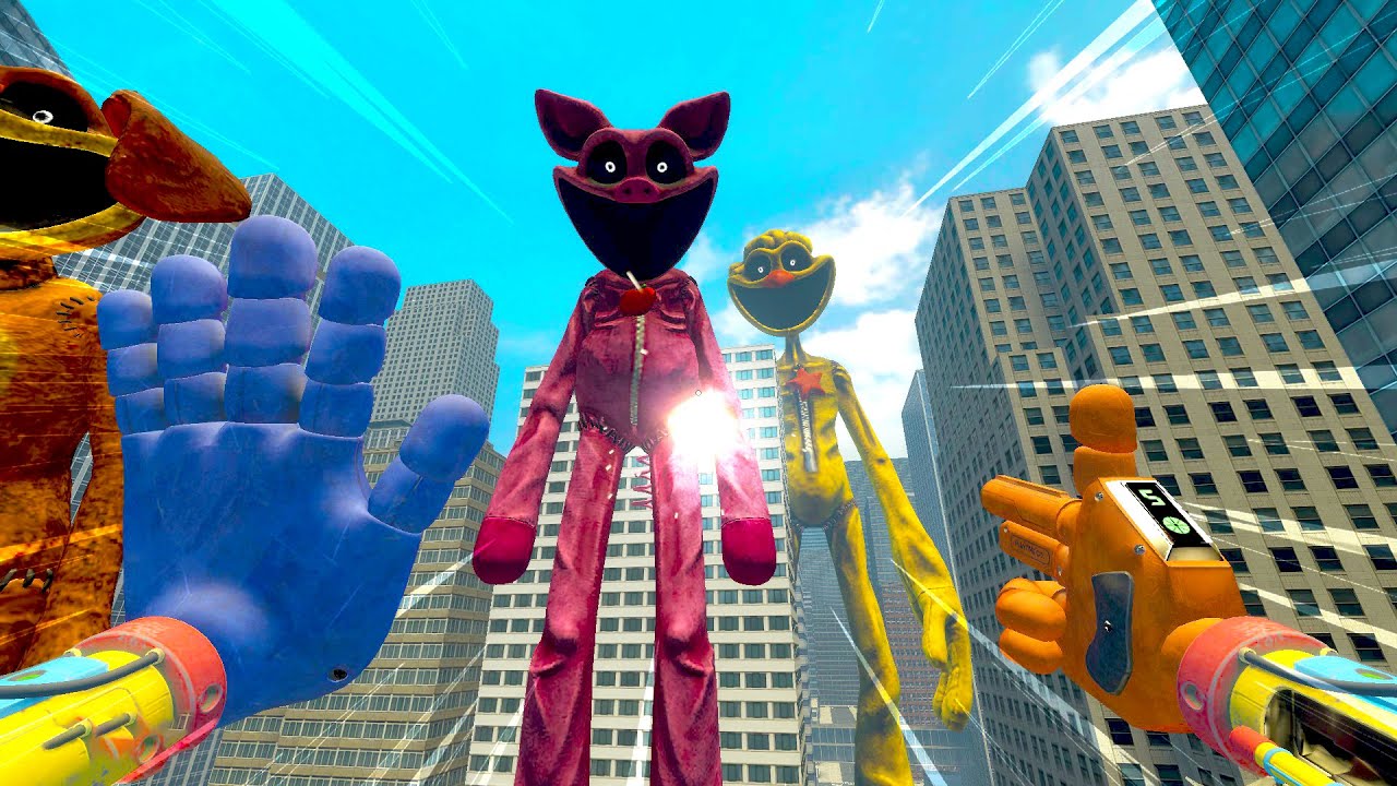 VERY BIG & SCARY SMILING CREATURES FROM POPPY PLAYTIME ARE TAKING OVER THE CITY | GARRY`S MOD