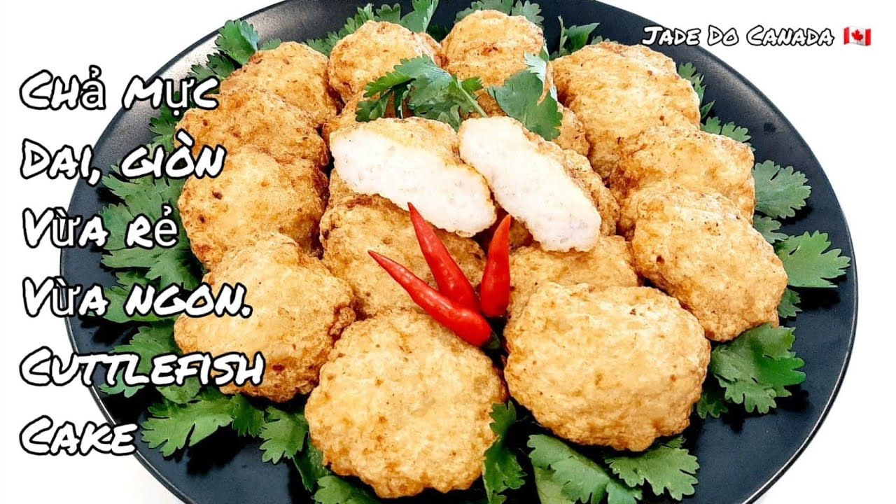 🇨🇦 Cách làm chả mực xay 1 phút, dai, giòn [ Eng Sub ], homemade cuttlefish cake.