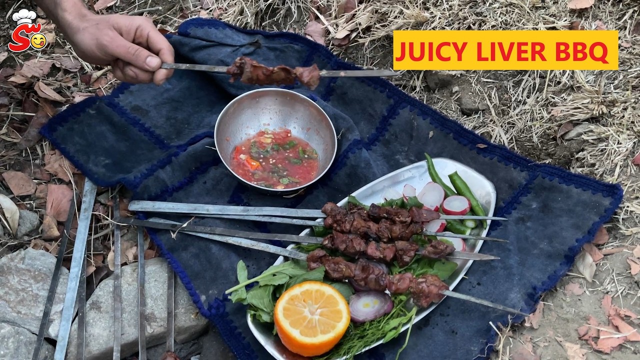 Chicken Liver Kebab in the Wild | Relaxing Outdoor Cooking | کباب جیگر مرغ در طبیعت افغانستان