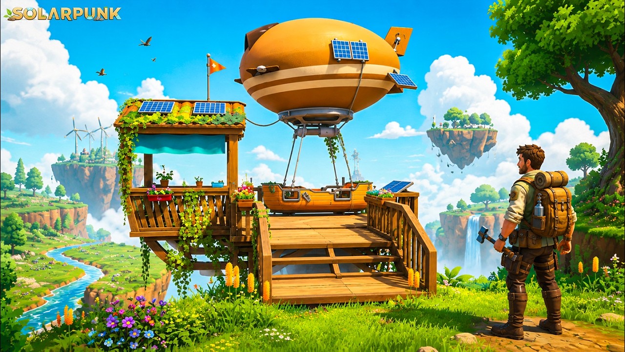 I Built an AIRSHIP to Explore Floating Islands! 🚀🌿 | Solarpunk #2