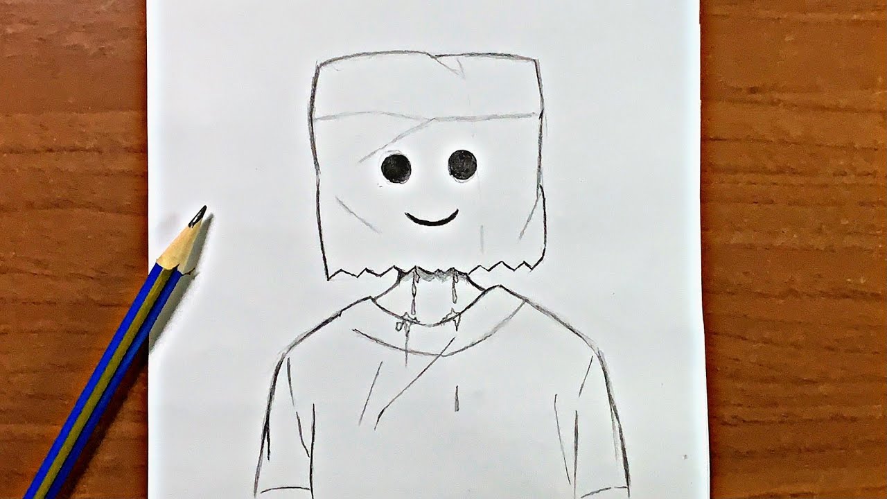 رسم تعبيري سهل | تعليم رسم ولد يبكي من الداخل رسمة معبرة وسهلة
