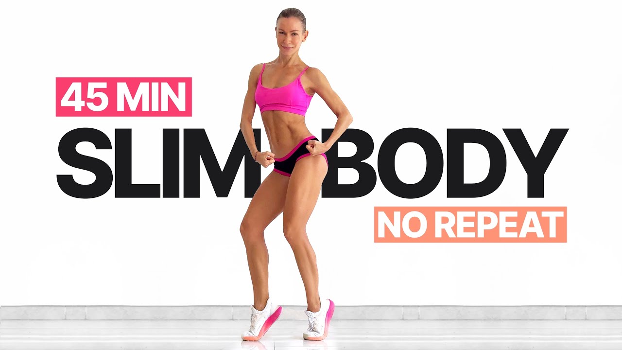 45 MIN FULL BODY HIIT CARDIO WORKOUT At Home | No Weights - No Repeat Exercises