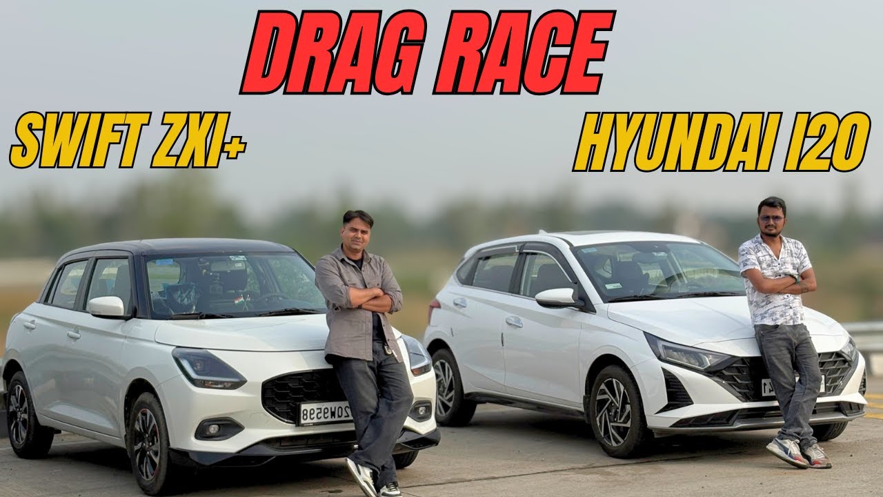 2025 Maruti Swift ZXI+ vs Hyundai I20 Asta {O} Drag Race | 0 to 100 | The UP46 Rider |