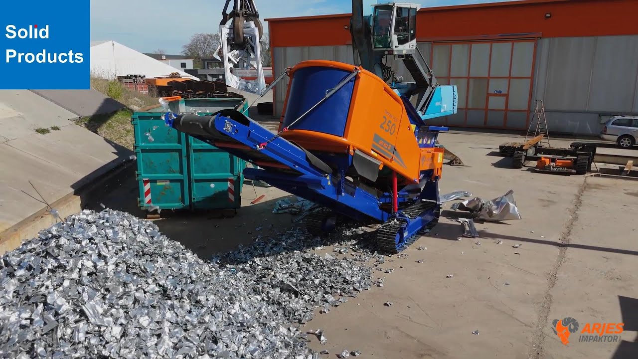 Solid Products - Arjes Impaktor 250 Evo2 (PL) Rozdrabniacz (EN) Shredder - aluminium rozdrabnianie