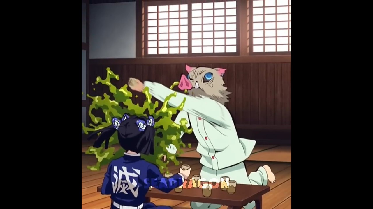 Inosuke with Aoi 🤣😭 #kny #fyp #demonslayer
