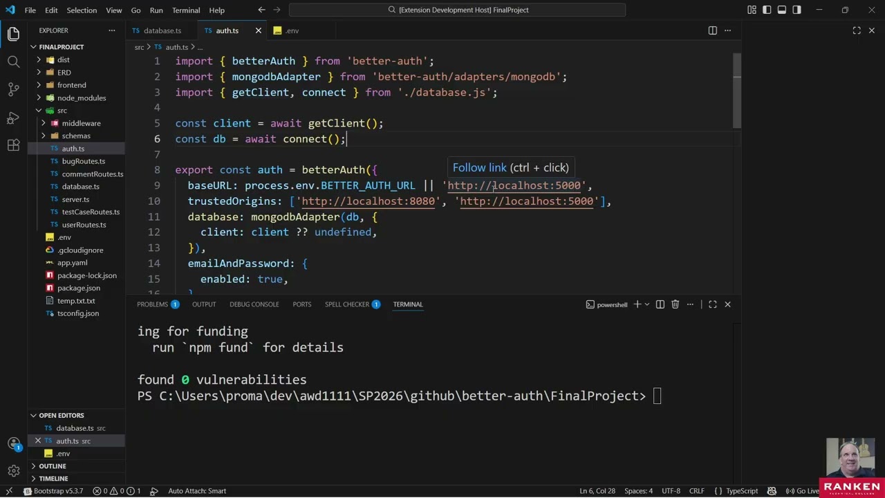 Lab 04-01 - Authentication (Better-Auth)