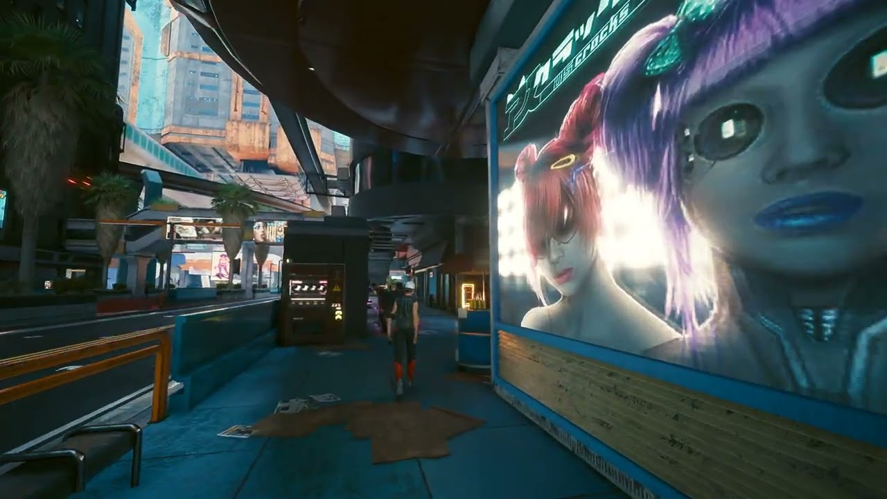 Cyberpunk 2077 Night City Walk #5 (ASMR) - 21 Mins