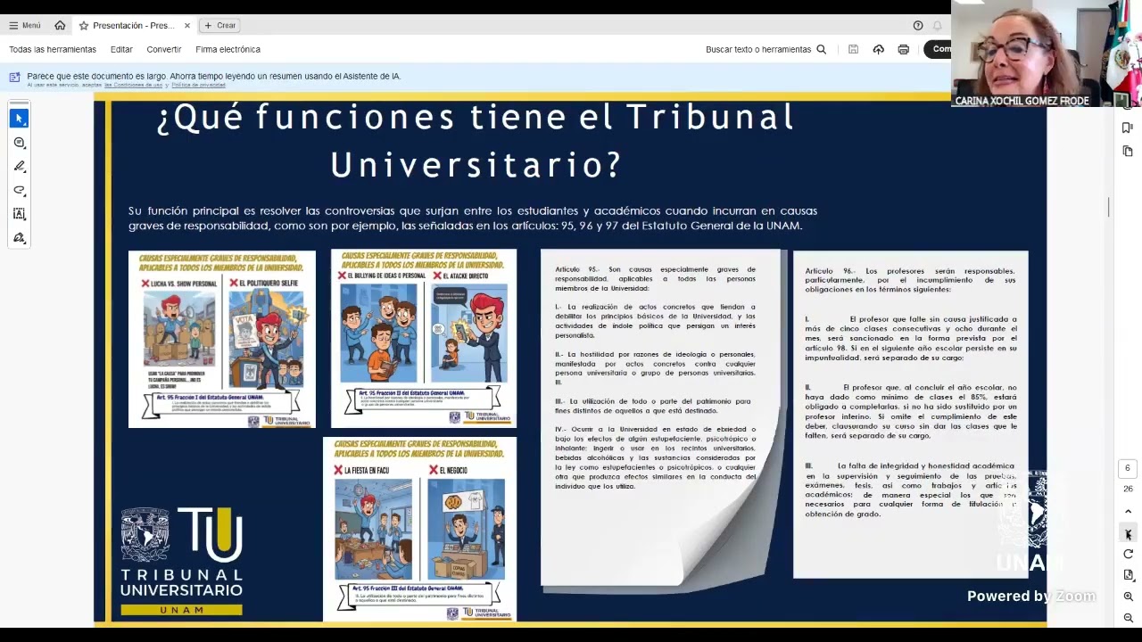 El Tribunal Universitario y la justicia adoptada para adolescentes