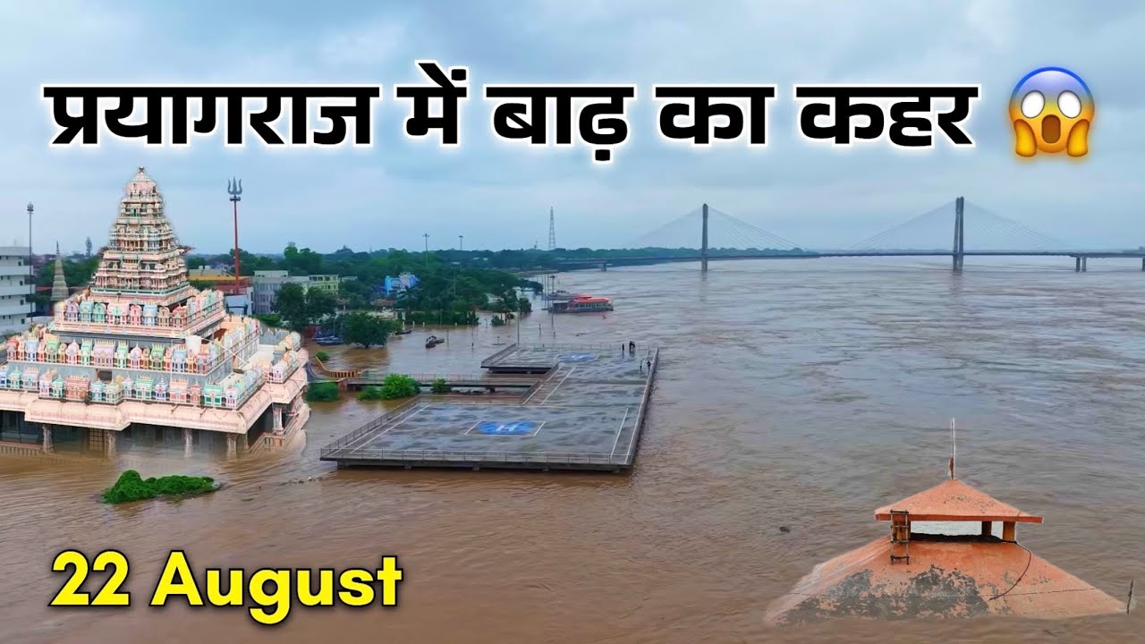 प्रयागराज में भयंकर बाढ़ 😱 मंदिर, घाट, इलाके जलमग्न 😱 Flood in Prayagraj #flood #prayagraj 