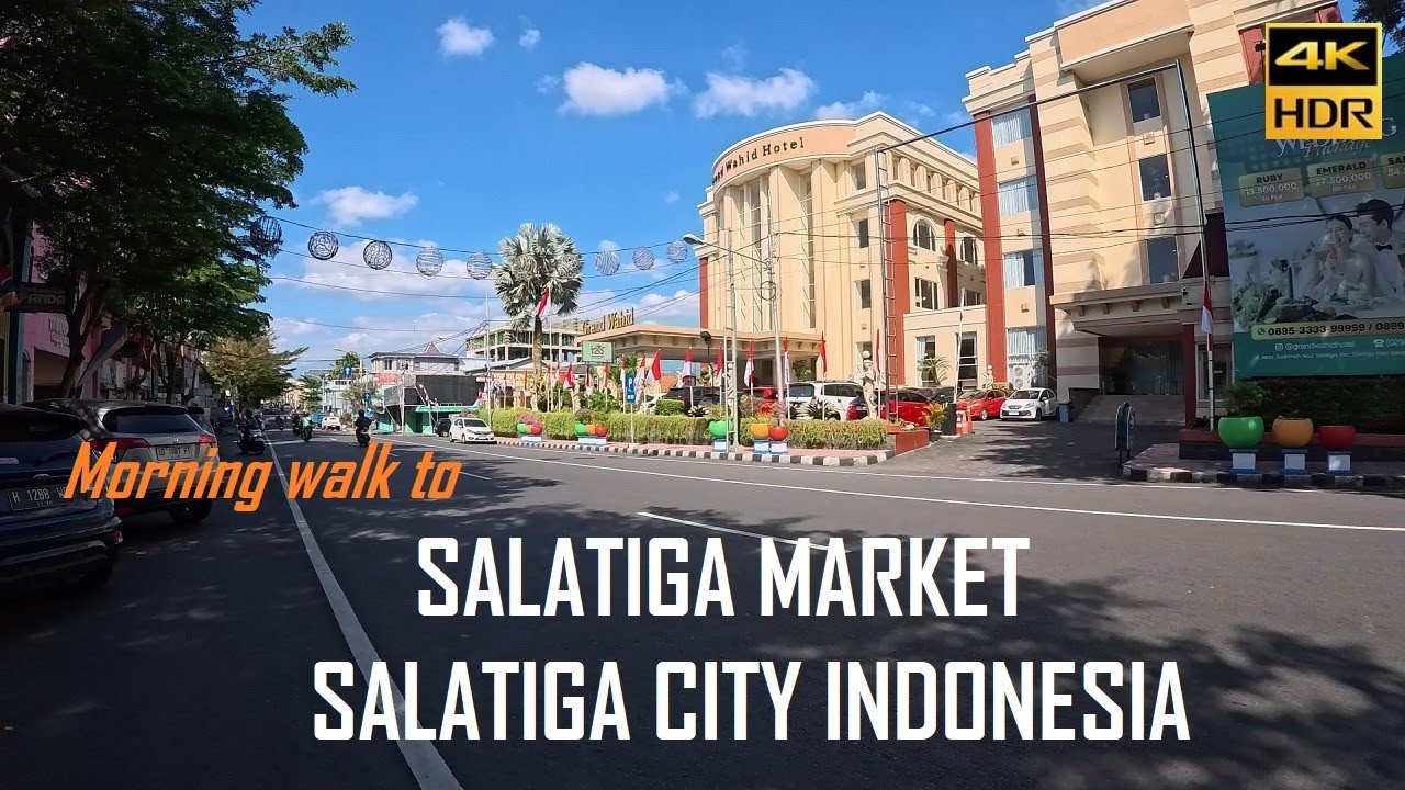 4K~ Morning walk to SALATIGA MARKET , SALATIGA CITY, INDONESIA | Traditional Market Atmosphere