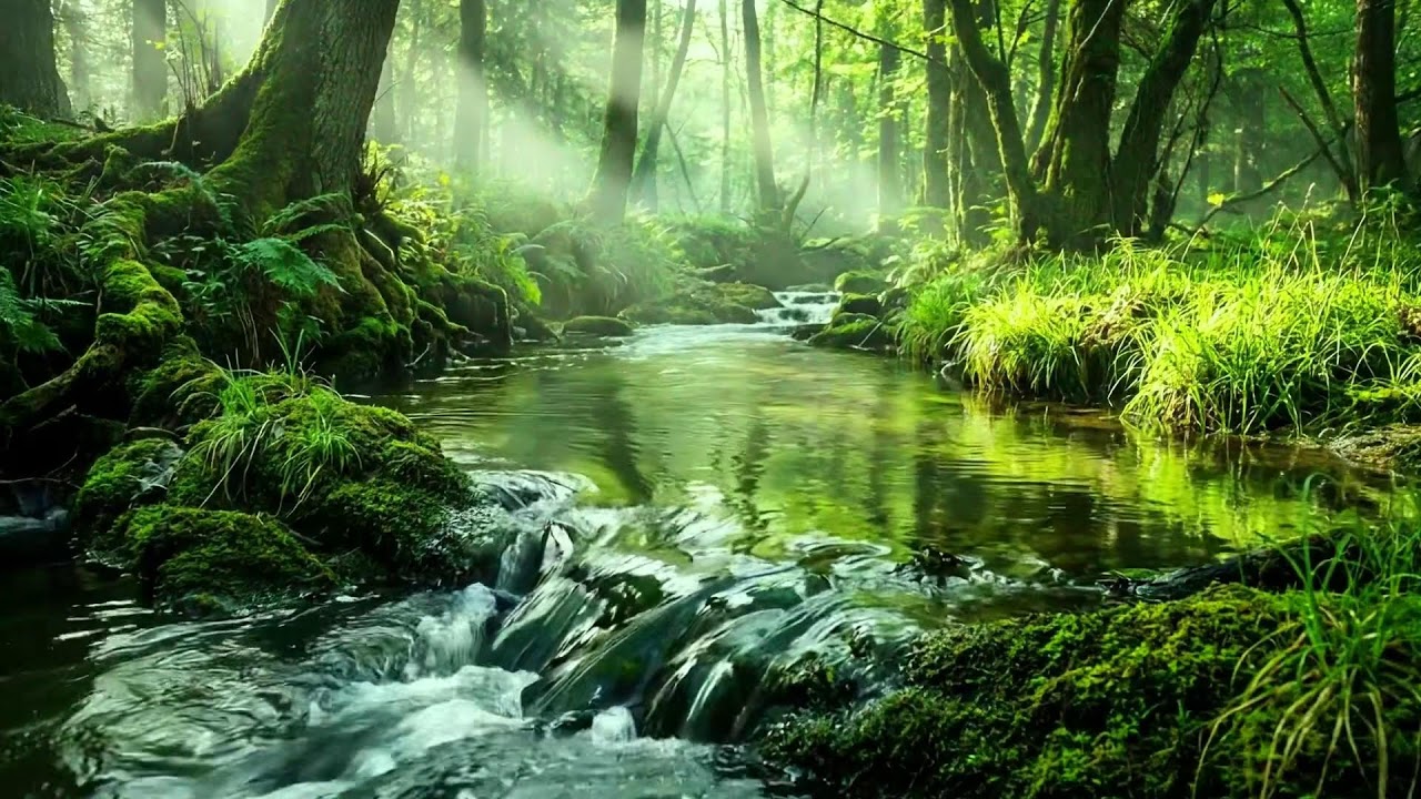 Gentle Stream Flowing, Forest Birds Singing, Relaxing Nature Sounds, Ten Hours of White Noise ASMR