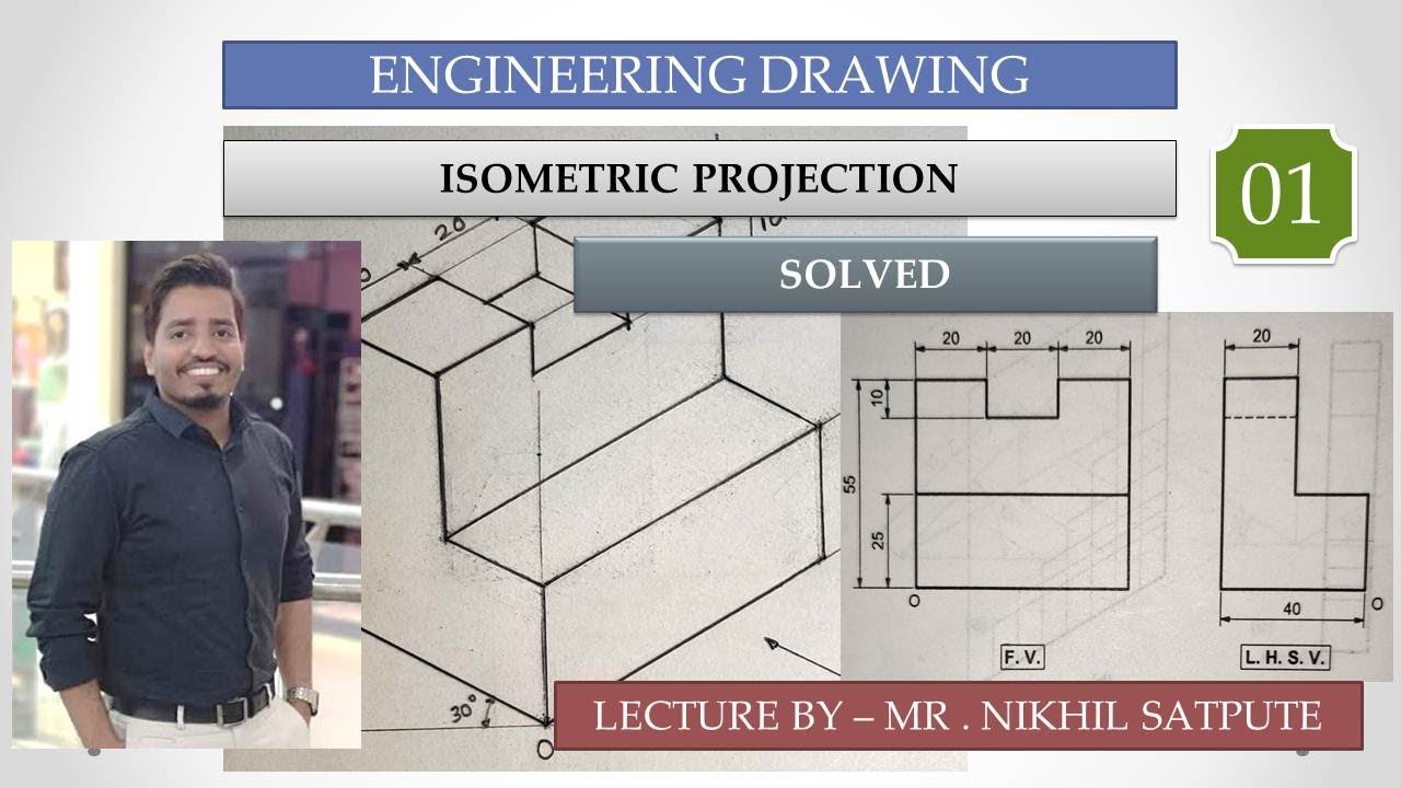 Engineering Drawing | Isometric Projection - Problem 1| Easy Drawing Techniques | Learn with nikhil