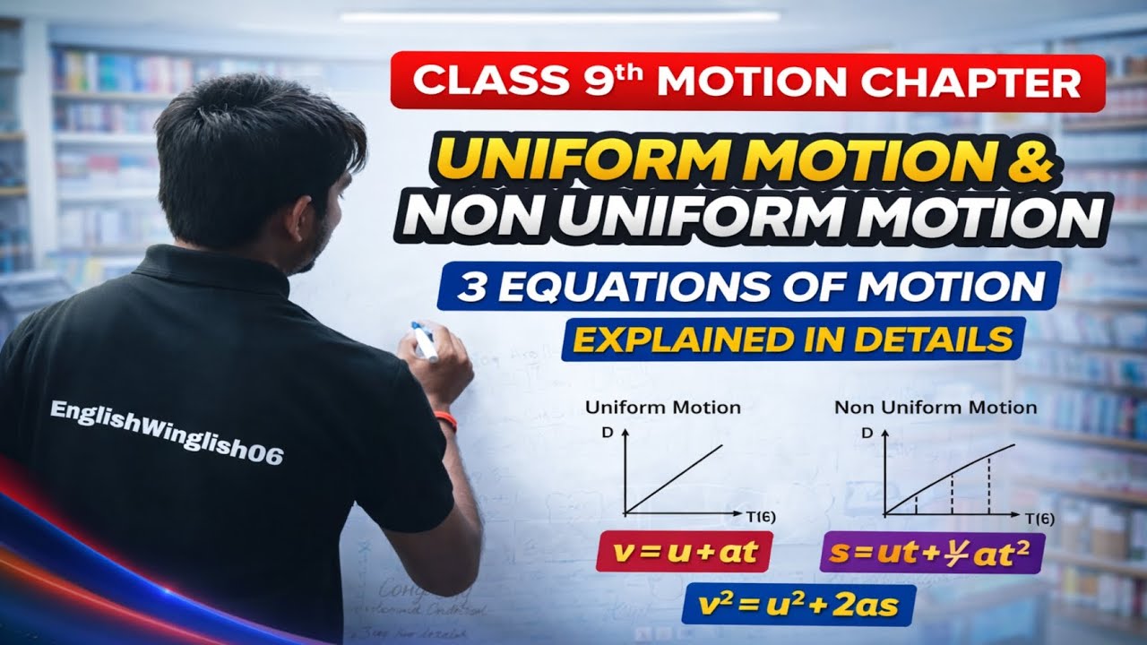 Class9 Physics #MotionChapter #UniformMotion #NonUniformMotion #EquationsOfMotion #CBSEClass9