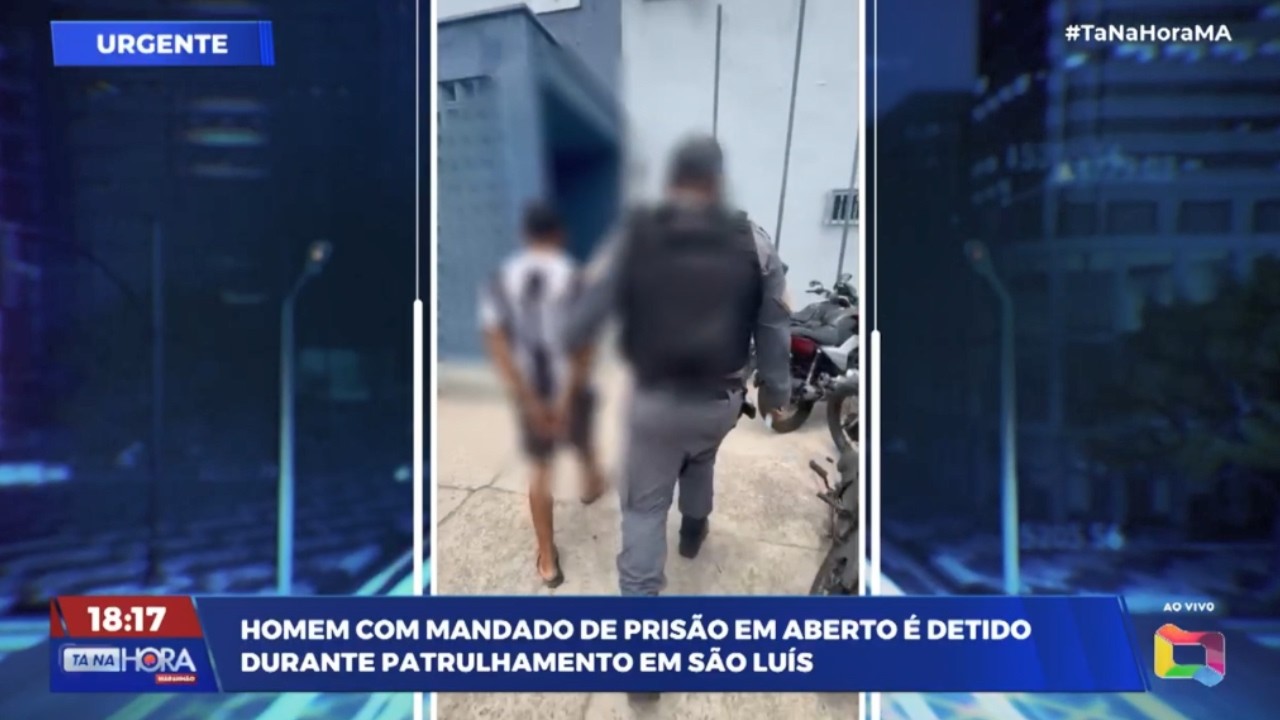 Homem com mandado de prisão em aberto é detido durante patrulhamento em São Luís MA.