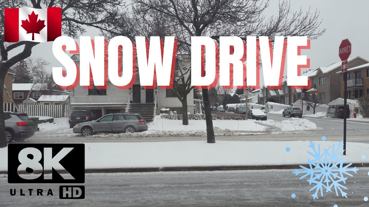 MONTREAL WINTER DRIVE: Snow & Ice Aftermath (Music Video) [8K] 🇨🇦