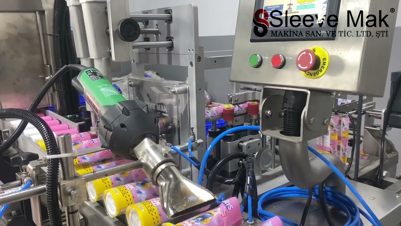 Yatay Sleeve Güvenlik Emniyet Bandı Makinası- Full body Sleeve horizontal Sleeve Label Applicator