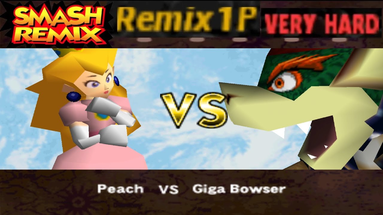 Smash Remix - Classic Mode Remix 1P Gameplay with Peach (VERY HARD)