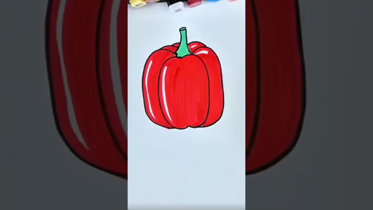 how to draw capsicum easy way#shorts #drawingforkids