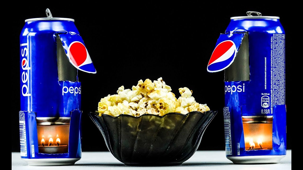 DIY Amazing Popcorn Machine from Pepsi Can