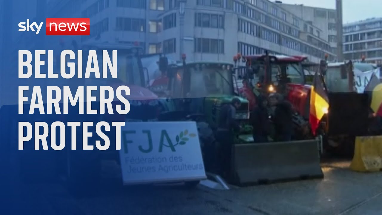 Belgian farmers protest as EU agriculture ministers meet in Brussels I part 2