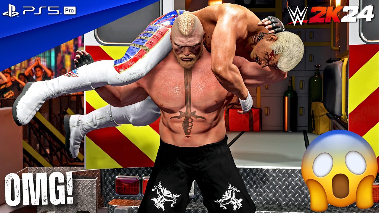 WWE 2K24 — Брок Леснар против Коди Роудса (ч) — матч «Скорая помощь» на WrestleMania 41 | PS5 Pro...