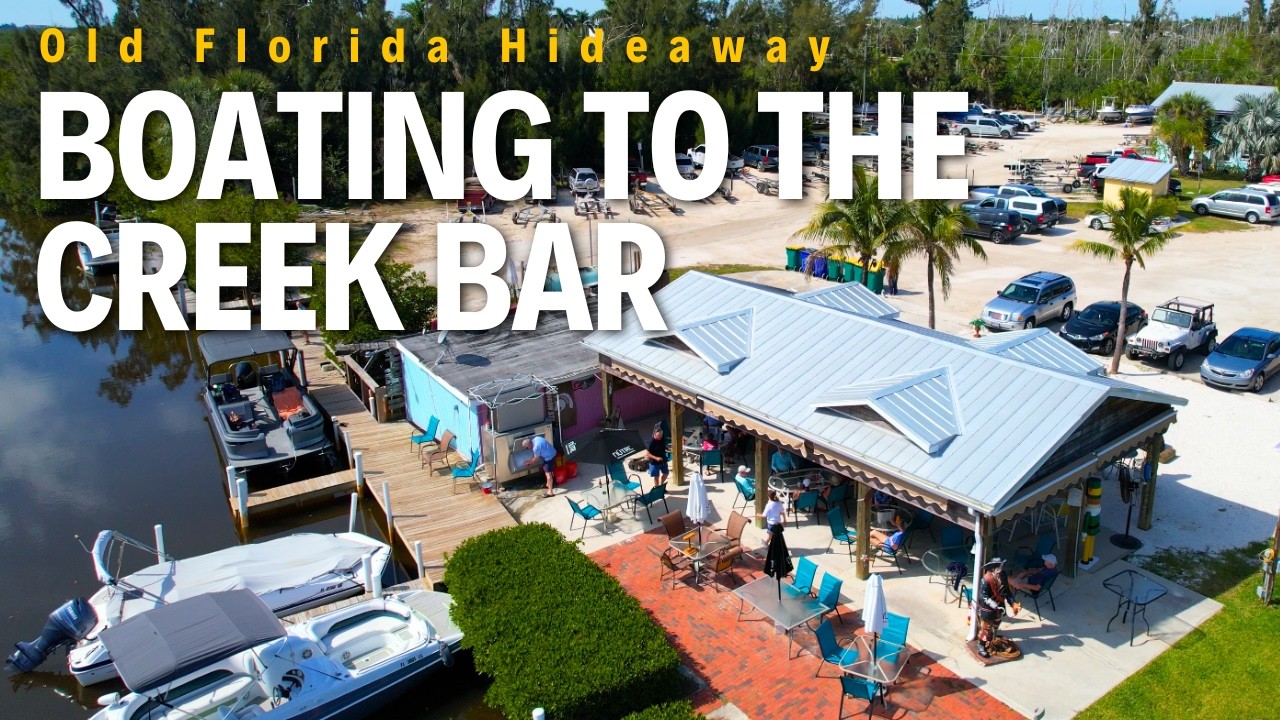 Boating to a Secret Old Florida Bar & Marina in Estero Bay - Mullock Creek Marina