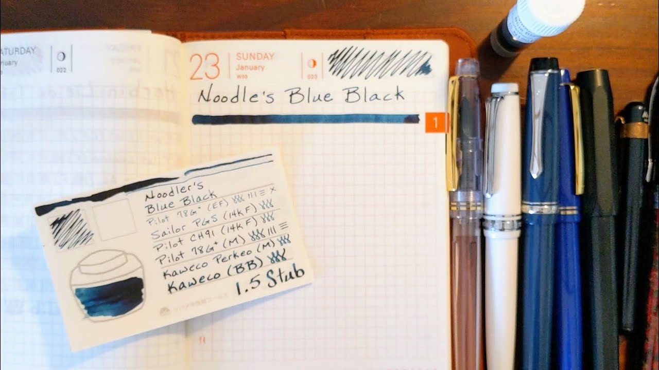 Сине-черные и перьевые ручки Noodler's