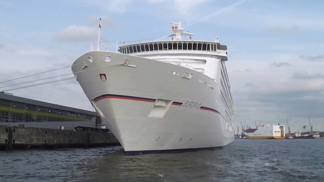 (1080p) M/S Europa 2 Ablegeman&ouml;ver am Altona Cruise Center in Hamburg 24.08.2017