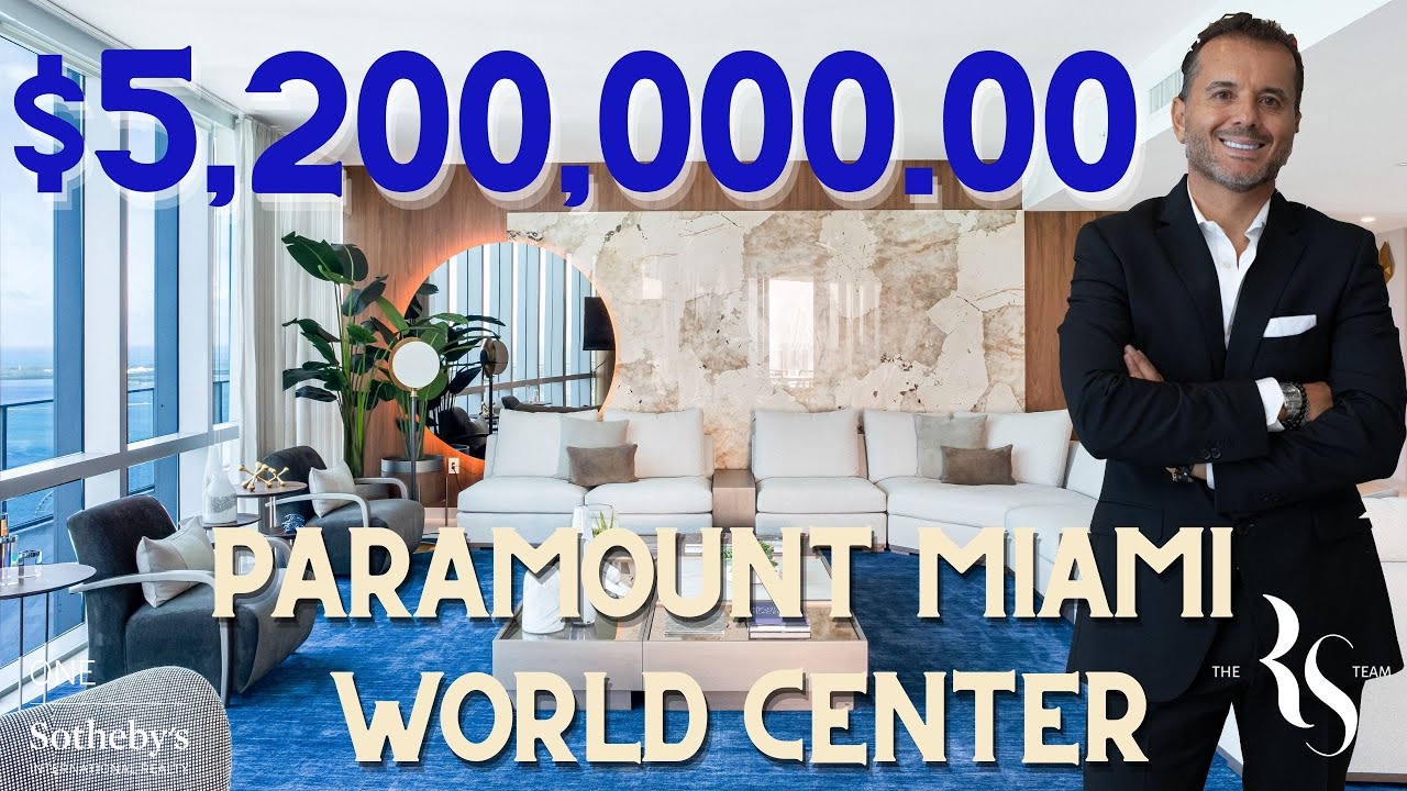 PENTHOUSE UNICO DE $5,200,000 EN PARAMOUNT MIAMI WORLD CENTER TOUR VIP EN CONDOMINIO DE LUJO