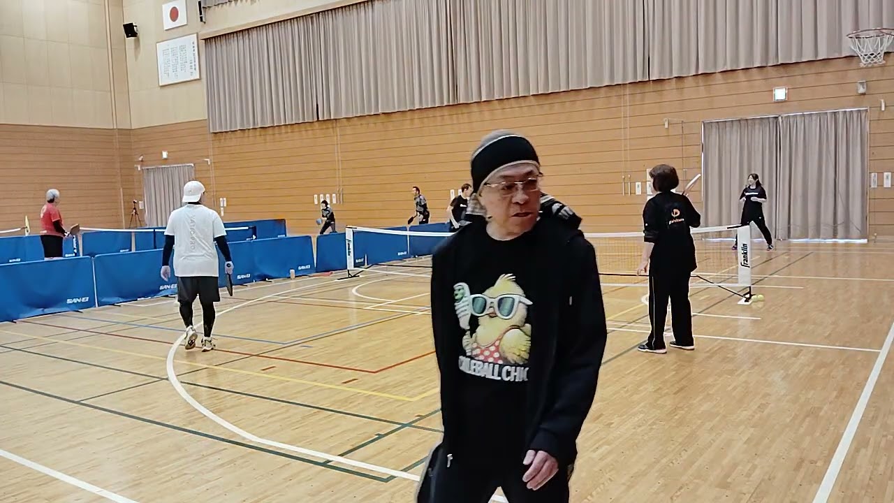 第1回AKITA大会(B部門 混合ﾍﾟｱ110歳以上)ﾄｰﾅﾒﾝﾄ③｢山田･藤谷｣ー ｢今野･今野｣ _ピックルボール