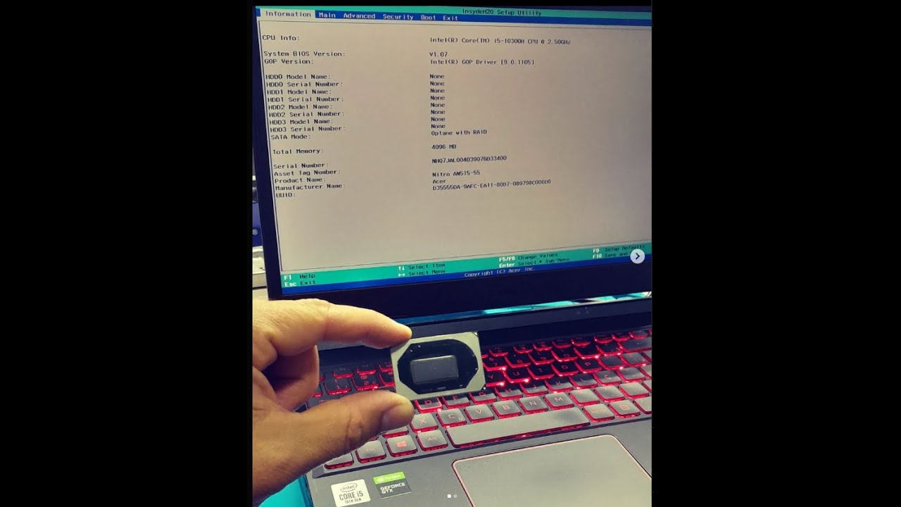 Notebook Acer Nitro 5 AN515 55 Travando no Logo da Acer Defeito no Processador
