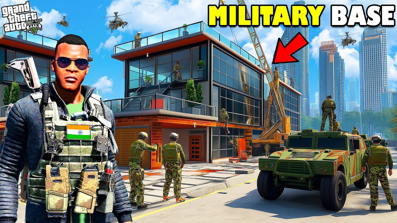 Franklin Turn His House Into Army Military Base in GTA 5 | SHINCHAN and CHOP