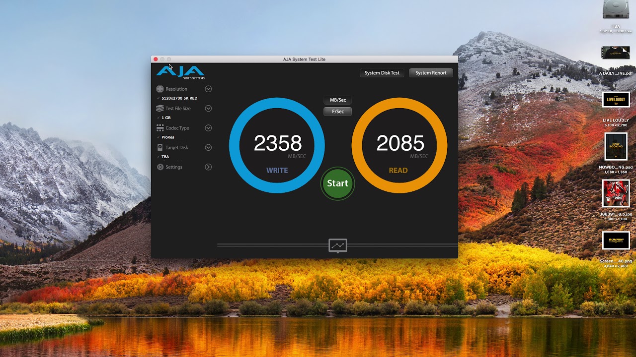 Samsung 970 Pro 1TB SSD AJA SPEED System Test
