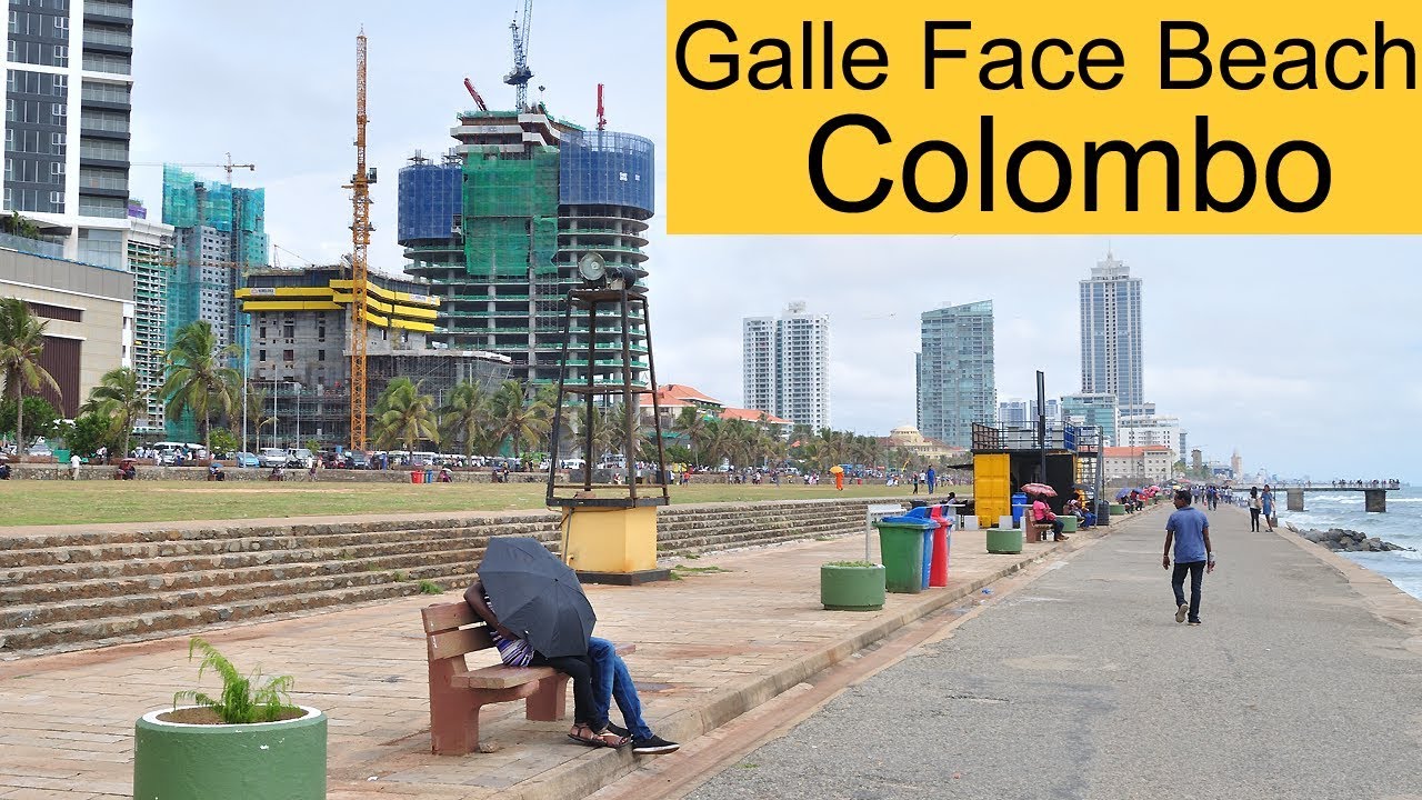 Galle Face Beach in a Cloudy Day Colombo Sri Lanka