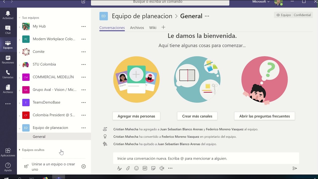 Manejo de Equipos y Canales en Microsoft Teams