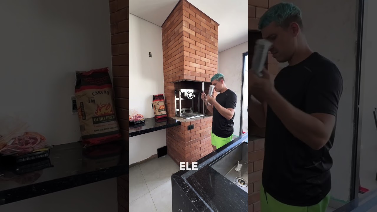 CHURRASQUEIRA ABERTA DO LADO FUNCIONA? #shorts