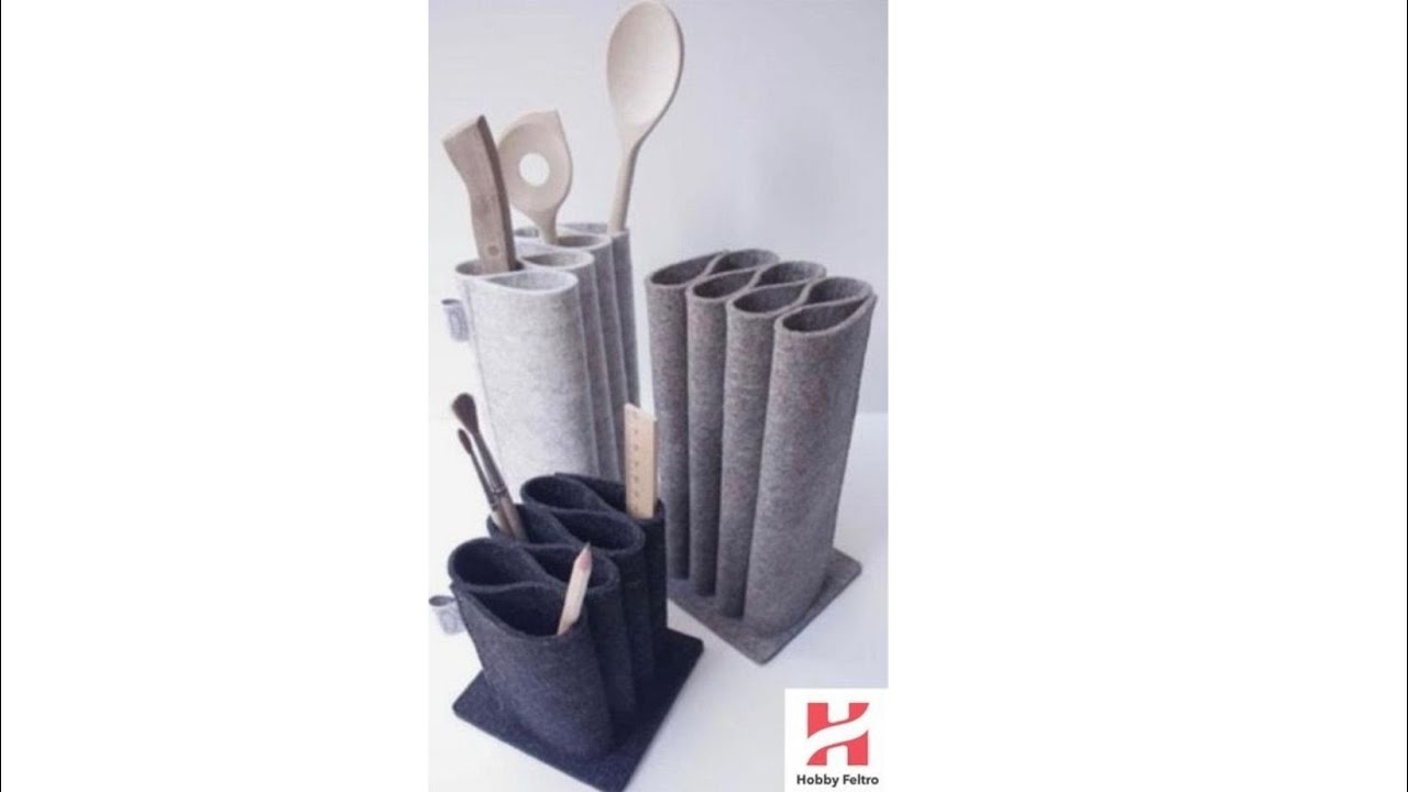 Come realizzare un porta utensili da cucina in feltro.